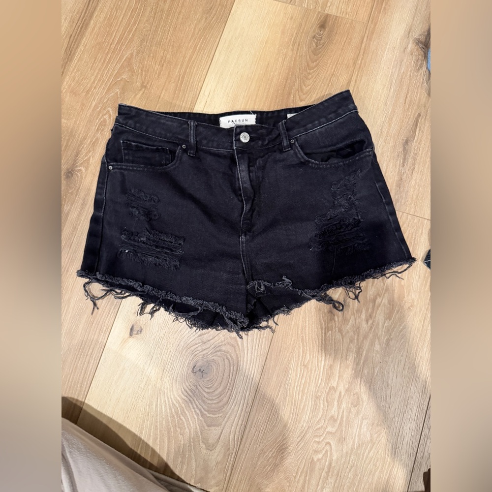 PacSun Black High-Waisted Jean Shorts